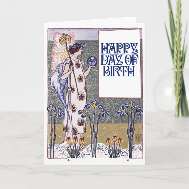 Vintag Happy Geburtstag Karte (Vorderseite)