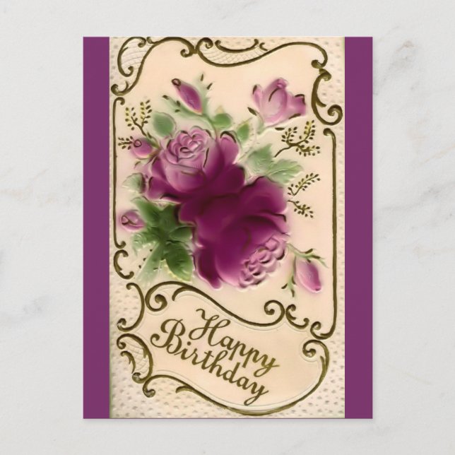 Vintag Happy Geburtstag Postkarte (Vorderseite)