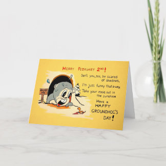 Vintag Happy Groundhog Day Card Feiertagskarte