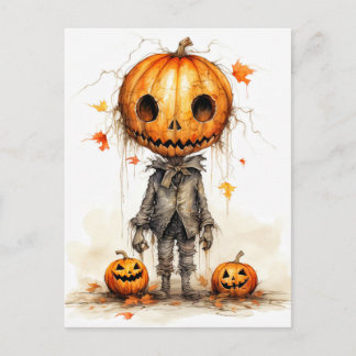 Vintag Happy Halloween Fiend Postkarte