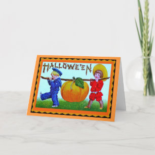 Vintag Happy Halloween Pumpkin - Halloween Card Karte