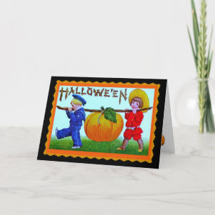 Vintag Happy Halloween Pumpkin - Halloween Card Karte