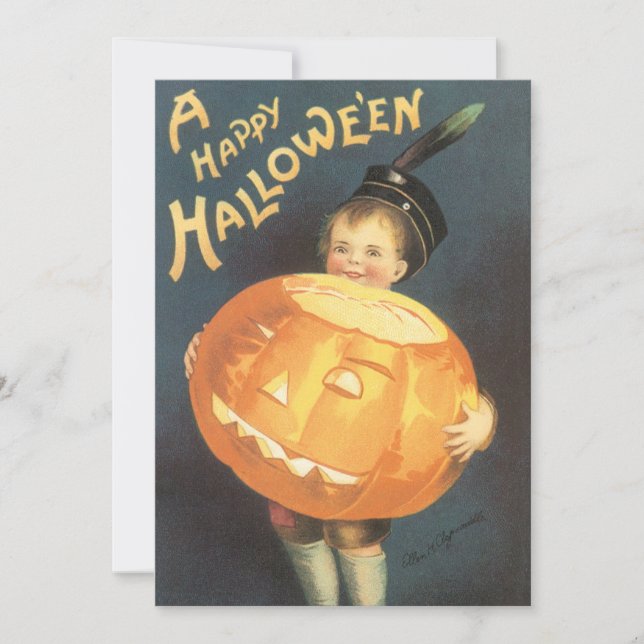 Vintag Happy Halloween von Ellen Clapsaddle Party Einladung (Vorderseite)