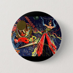 Vintag Happy New Years Eve Party mit Confetti Button