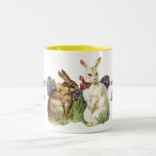 Vintag Happy Oaster Bunnies Kaffee Tasse (Mittel)
