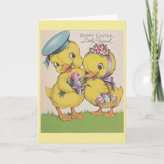 Vintag - Happy Oaster Little Friend, Feiertagskarte (Vorderseite)