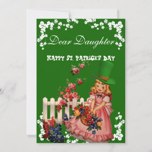 Vintag Happy St Patricks Day Daughter, Blume Feiertagskarte