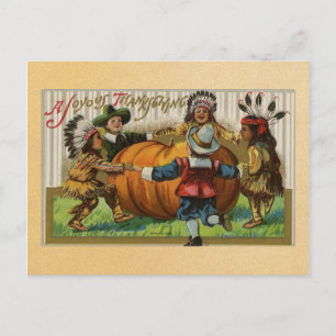 Vintag Happy Thanksgiving Feiertagspostkarte