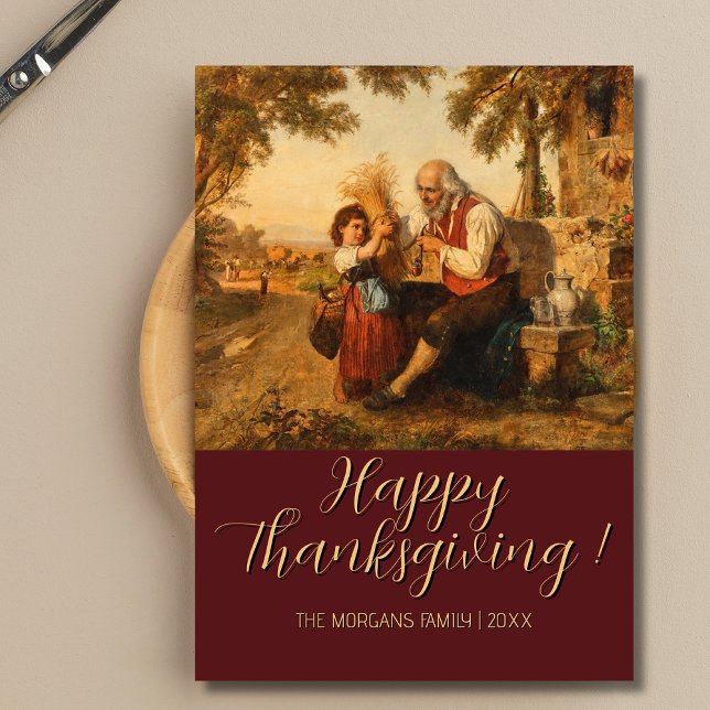 Vintag Happy Thanksgiving Harvest Roman Campagna Karte (Von Creator hochgeladen)