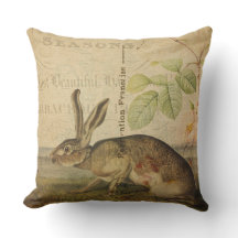 Vintag Hare Animal Illustration Floral Collage