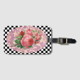 Vintag Harlequin Pink Roses Gepäckanhänger