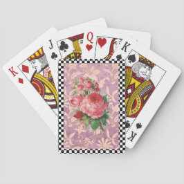 Vintag Harlequin Pink Roses Spielkarten