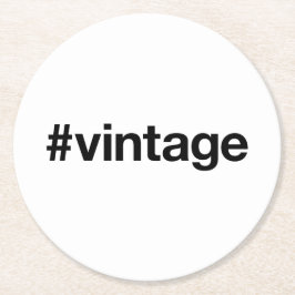VINTAG Hashtag Runder Pappuntersetzer