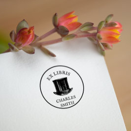 Vintag Hat Ex Libris Buchplatte Permastempel