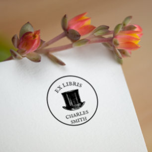 Vintag Hat Ex Libris Buchplatte Permastempel