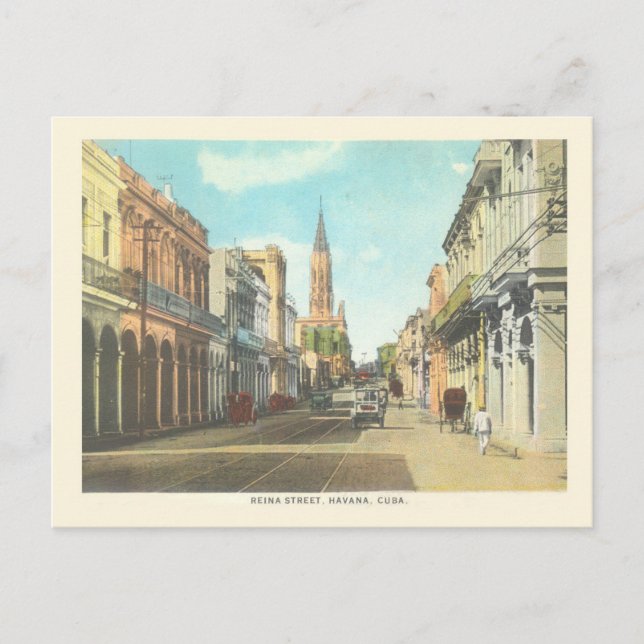 Vintag Havana Cuba Street Scene Postkarte (Vorderseite)