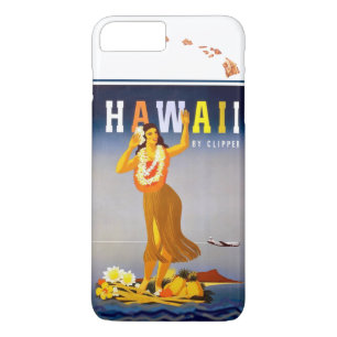 Vintag Hawaii Hula Art Hawaiian Islands Map iPhone 8 Plus/7 Plus Hülle