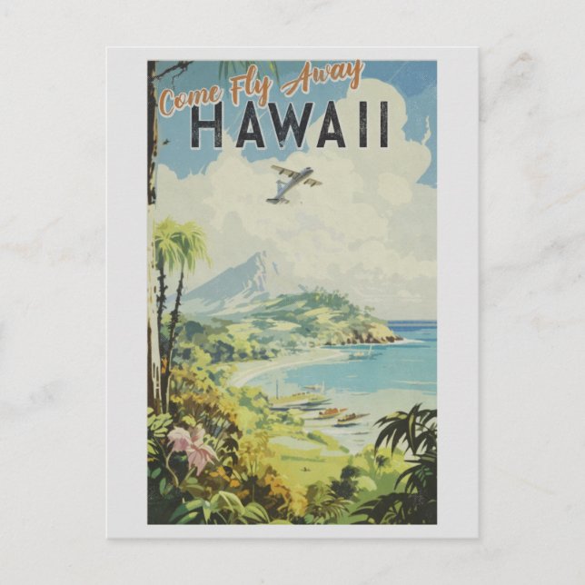 Vintag Hawaii Island Retro Travel Postkarte (Vorderseite)