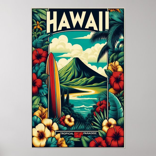 Vintag Hawaii Reiseplakat Poster (Vorne)