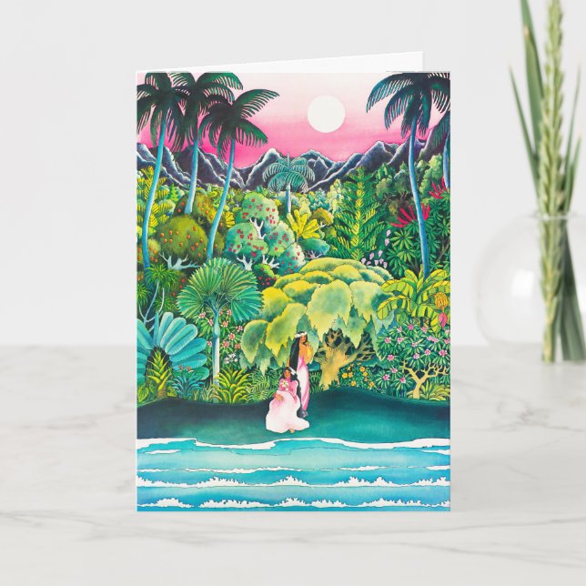 Vintag Hawaii Reiseplakat Postkarte (Vorderseite)