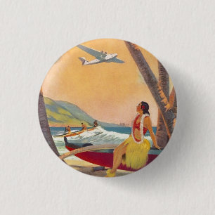 Vintag Hawaii Travel Button