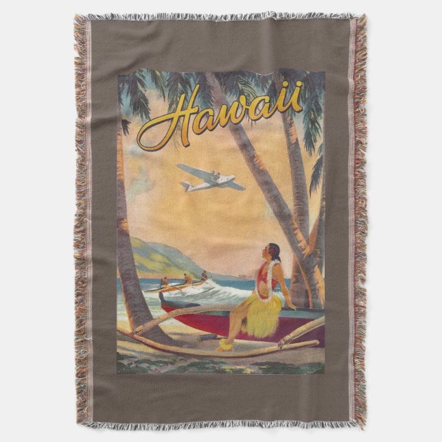 Vintag Hawaii Travel Decke (Vorderseite Vertikal)