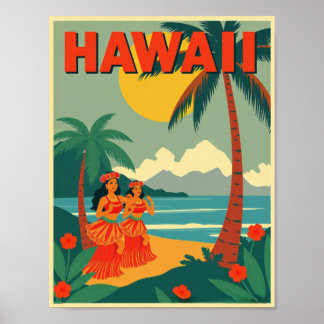 Vintag Hawaii Travel Poster