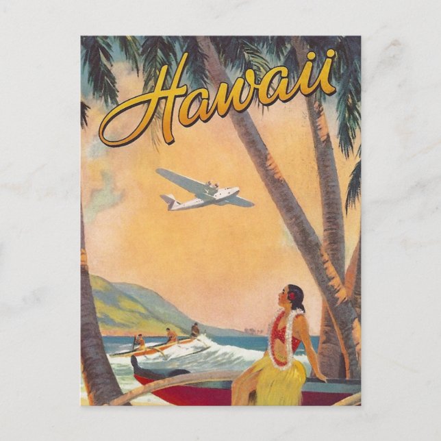Vintag Hawaii Travel Postkarte (Vorderseite)