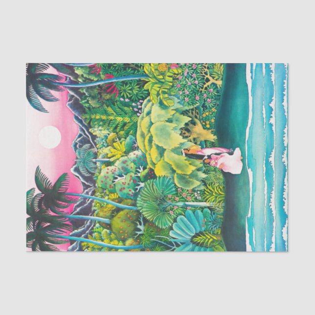 Vintag Hawaii Travel Seidenpapier (Vorderseite)