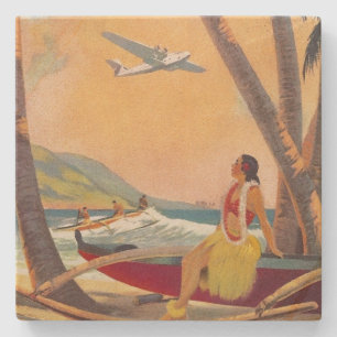 Vintag Hawaii Travel Steinuntersetzer
