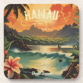 Vintag Hawaii Tropical Beach Travel Getränkeuntersetzer