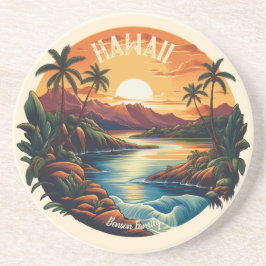 Vintag Hawaii Tropical Beach Travel Getränkeuntersetzer