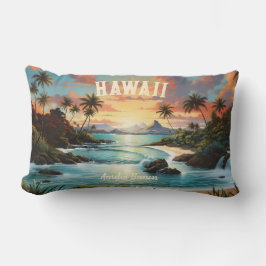 Vintag Hawaii Tropical Beach Travel & Gym Name Lendenkissen