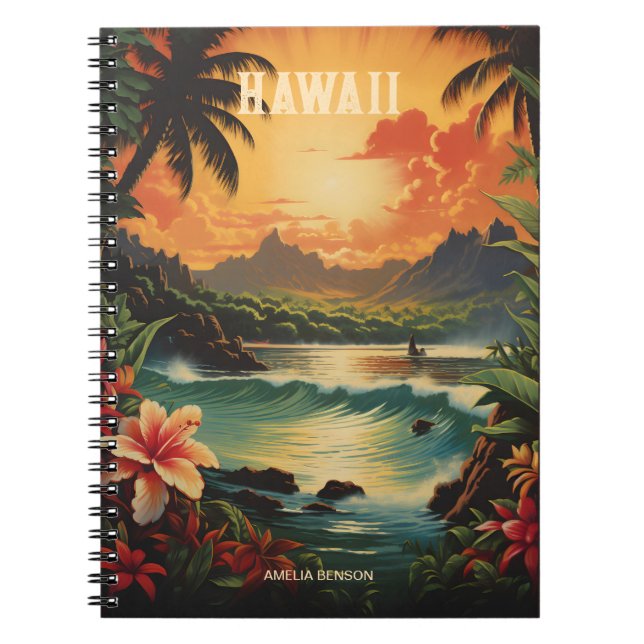 Vintag Hawaii Tropical Beach Travel Notizblock (Vorderseite)