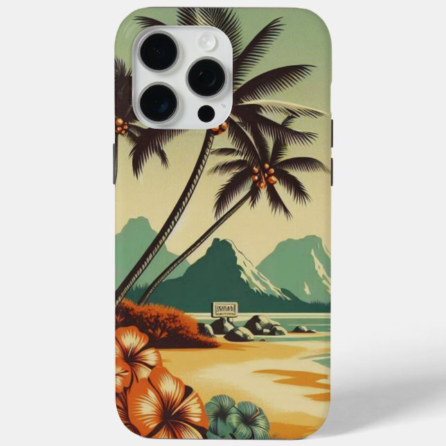 Vintag Hawaii/Tropisch Case-Mate iPhone Hülle (Rückseite)