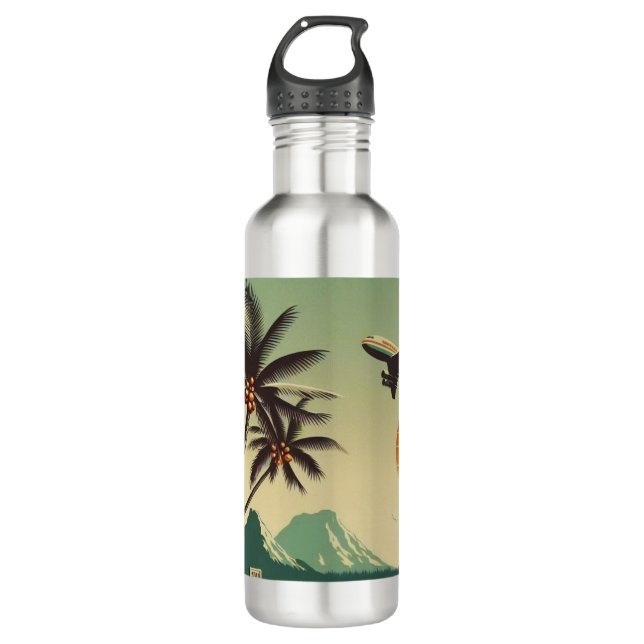 Vintag Hawaii/Tropisch Edelstahlflasche (Vorderseite)