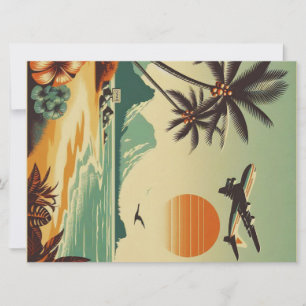 Vintag Hawaii/Tropisch Feiertagskarte