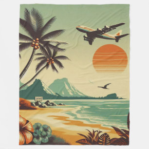 Vintag Hawaii/Tropisch Fleecedecke