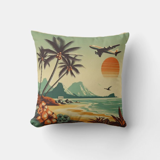 Vintag Hawaii/Tropisch Kissen (Vorderseite)