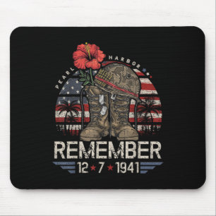 Vintag Hawaii Usa Flag T-Shirt, Pearl Harbor Mousepad