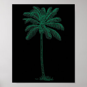 Vintag Hawaiian Palm Tree Beach Tropical Island P Poster