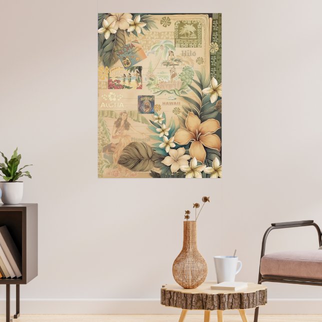 Vintag Hawaiian Scrapbook Hilo Hula Poster (Wohnzimmer 3)