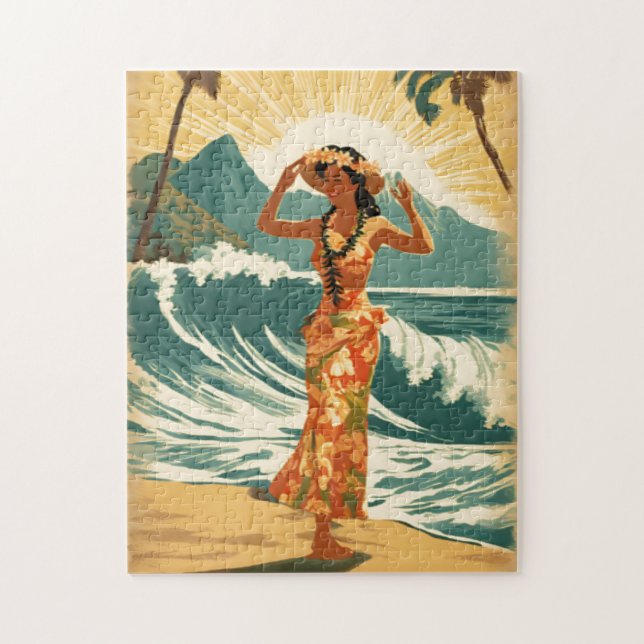 Vintag Hawaiian Travel Honolulu Mittelpazifik (Vertikal)