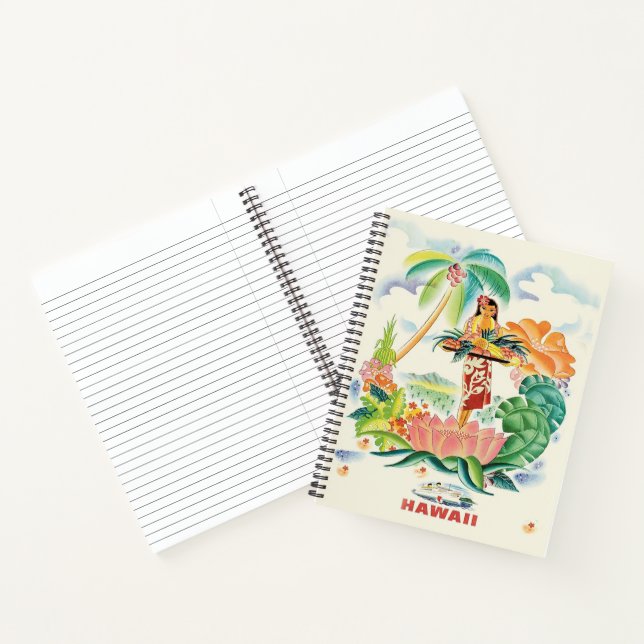 Vintag Hawaiian Travel Poster-Notebook Notizbuch (Innenseite)