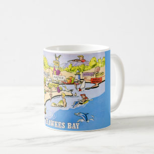 Vintag Hawkes Bay NZ Postcard Tasse