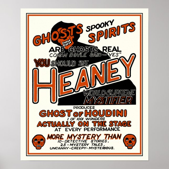 Vintag Heaney Spook Show Poster (Vorne)