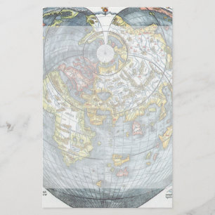 Vintag Heart Shaped Antique World Map Peter Apian Briefpapier