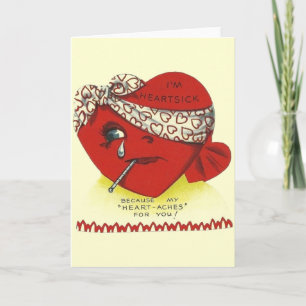 Vintag Heartache Herzkranke Valentine Feiertagskarte