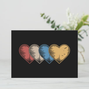 Vintag Hearts Cool Retro Valentinstag Geschenk Einladung