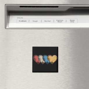 Vintag Hearts Cool Retro Valentinstag Geschenk Magnet